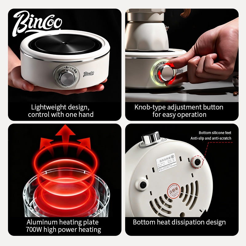 BINCOO Coffee Electric Stove Moka Pot Home Coffee Maker Heating Stove Suitable for Home Office and Outdoor