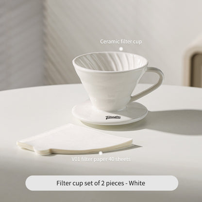 BINCOO Ceramic Filter Cup V60 Coffee Dripper Sharing Pot Filter Paper Drip American Pour-Over Coffee Maker Set