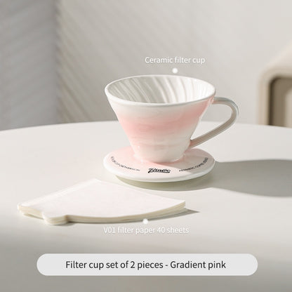 BINCOO Ceramic Filter Cup V60 Coffee Dripper Sharing Pot Filter Paper Drip American Pour-Over Coffee Maker Set