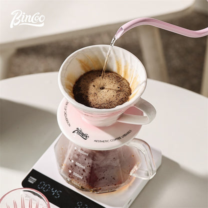 BINCOO Ceramic Filter Cup V60 Coffee Dripper Sharing Pot Filter Paper Drip American Pour-Over Coffee Maker Set