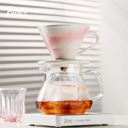 BINCOO Ceramic Filter Cup V60 Coffee Dripper Sharing Pot Filter Paper Drip American Pour-Over Coffee Maker Set