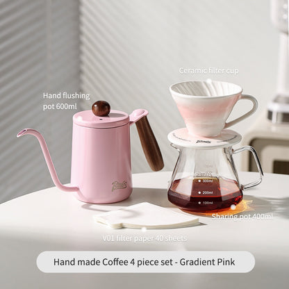 BINCOO Ceramic Filter Cup V60 Coffee Dripper Sharing Pot Filter Paper Drip American Pour-Over Coffee Maker Set