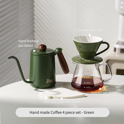 BINCOO Ceramic Filter Cup V60 Coffee Dripper Sharing Pot Filter Paper Drip American Pour-Over Coffee Maker Set