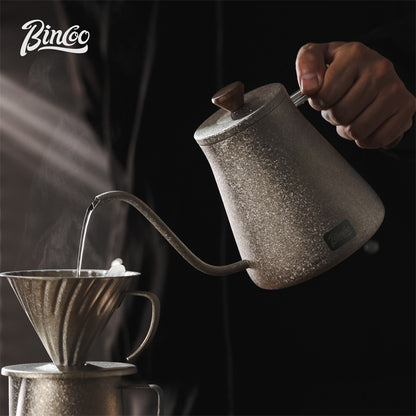 BINCOO Pure Titanium Pour-Over Coffee Pot with Drip Filter Cup Home Use Long Spout Kettle Outdoor Espresso Coffee Set 800ML