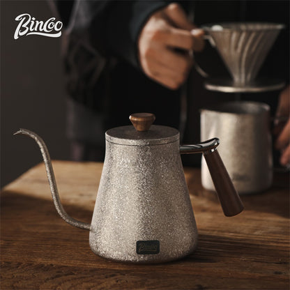 BINCOO Pure Titanium Pour-Over Coffee Pot with Drip Filter Cup Home Use Long Spout Kettle Outdoor Espresso Coffee Set 800ML