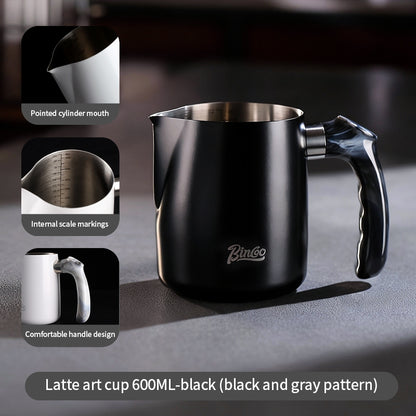 BINCOO Coffee Latte Art Pitcher Spouted Milk Frothing Cup Professional Coffee Milk Frothing Pitcher Coffee Equipment 600ML