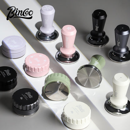 BINCOO Coffee Tamper Set with Three-Piston Powder Dispenser Elastic Tamper Hammer Set Three-Piece Tamper Base Set for Espresso Machines 51MM/58MM