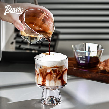 BINCOO Espresso Cup Ounce Cup Glass Measuring Cup with Graduations Milk Jug 120ML