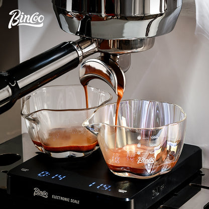 BINCOO Espresso Cup Ounce Cup Glass Measuring Cup with Graduations Milk Jug 120ML