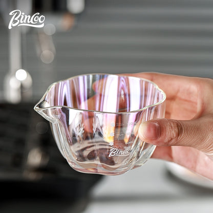 BINCOO Espresso Cup Ounce Cup Glass Measuring Cup with Graduations Milk Jug 120ML