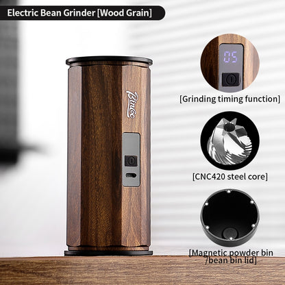 BINCOO Electric Coffee Grinder Portable Hand-Drip Espresso Machine Home Coffee Bean Automatic Grinder with Steel Core