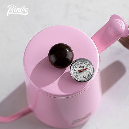 BINCOO Pink Hand Brewing Coffee Set with Manual Grinder Home Coffee Maker Compact Complete Pour-Over Coffee Set