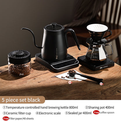 Bincoo Hand Brewing Coffee Pot Set Intelligent Temperature Control Coffee Kettle Filter Cup Sharing Pot Coffee Scale 800ML