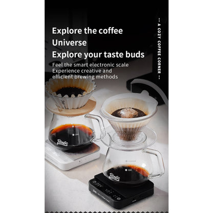 BINCOO Coffee Smart Digital Scale with Static Spray Bottle Set Solid Wood Coffee Bean Dish Coffee Accessories Set