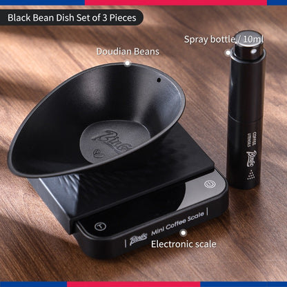 BINCOO Coffee Smart Digital Scale with Static Spray Bottle Set Solid Wood Coffee Bean Dish Coffee Accessories Set