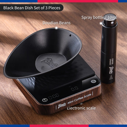 BINCOO Coffee Smart Digital Scale with Static Spray Bottle Set Solid Wood Coffee Bean Dish Coffee Accessories Set
