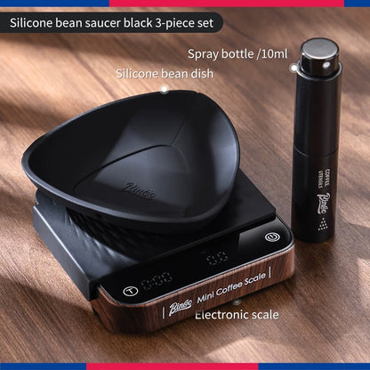 BINCOO Coffee Smart Digital Scale with Static Spray Bottle Set Solid Wood Coffee Bean Dish Coffee Accessories Set