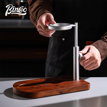 BINCOO Solid Wood Pour-Over Coffee Stand Home Ceramic Filter Cup Coffee Pot Set Complete Set with Manual Coffee Grinder