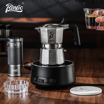 BINCOO 316 Stainless Steel Moka Pot Three-Valve Coffee Pot Home Use Compact Espresso Maker Set 2Cups