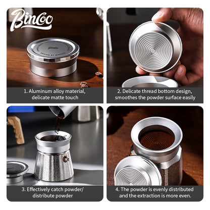 BINCOO Espresso Portafilter Tamper Coffee Powder Press Coffee Powder Packer Prevents Powder Flyaway and Spillage