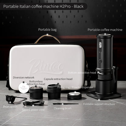 BINCOO H2Pro 3 IN 1 Portable Espresso Coffee Maker Portable Coffee Machine Capsule Coffee Machine Compact Electric Espresso Extractor