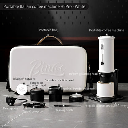 BINCOO H2Pro 3 IN 1 Portable Espresso Coffee Maker Portable Coffee Machine Capsule Coffee Machine Compact Electric Espresso Extractor
