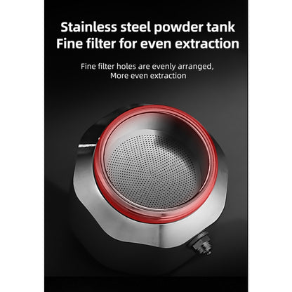 BINCOO 316 Stainless Steel Three-Valve Moka Pot with Electric Grinder Set Suitable for Outdoor Travel and Office Use 2Cups