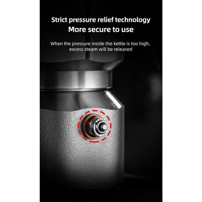 BINCOO 316 Stainless Steel Three-Valve Moka Pot with Electric Grinder Set Suitable for Outdoor Travel and Office Use 2Cups