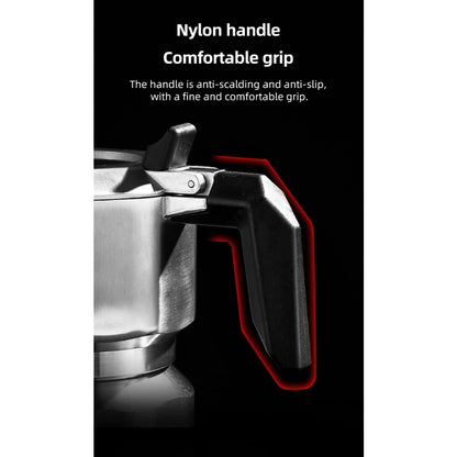 BINCOO 316 Stainless Steel Three-Valve Moka Pot with Electric Grinder Set Suitable for Outdoor Travel and Office Use 2Cups