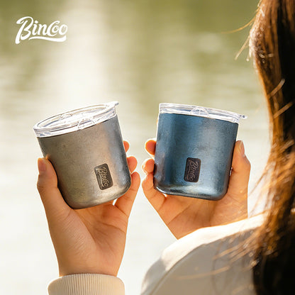 BINCOO Pure Titanium Insulated Mug Thermal Coffee Cup for Hot and Cold Beverages Premium Lightweight Luxury Portable Travel Mug Ideal for Outdoor Adventures 230ML