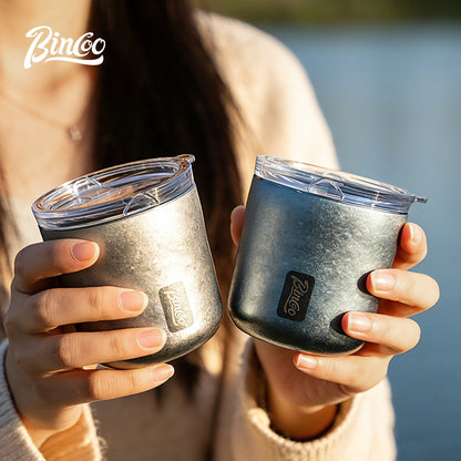 BINCOO Pure Titanium Insulated Mug Thermal Coffee Cup for Hot and Cold Beverages Premium Lightweight Luxury Portable Travel Mug Ideal for Outdoor Adventures 230ML