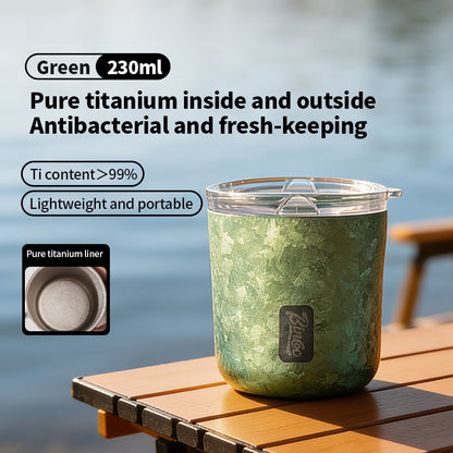 BINCOO Pure Titanium Insulated Mug Thermal Coffee Cup for Hot and Cold Beverages Premium Lightweight Luxury Portable Travel Mug Ideal for Outdoor Adventures 230ML