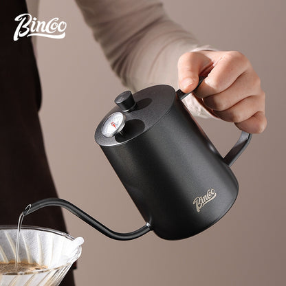 BINCOO Coffee Stainless Steel Hand Brewing Pot Home Brewing Drip-Style Long-Spouted Fine-Nozzle Kettle Camping Outdoor Portable Pour-Over Kettle 350ML/600ML