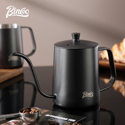 BINCOO Coffee Stainless Steel Hand Brewing Pot Home Brewing Drip-Style Long-Spouted Fine-Nozzle Kettle Camping Outdoor Portable Pour-Over Kettle 350ML/600ML
