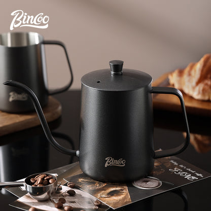 BINCOO Coffee Stainless Steel Hand Brewing Pot Home Brewing Drip-Style Long-Spouted Fine-Nozzle Kettle Camping Outdoor Portable Pour-Over Kettle 350ML/600ML