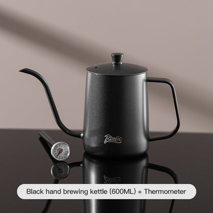 BINCOO Coffee Stainless Steel Hand Brewing Pot Home Brewing Drip-Style Long-Spouted Fine-Nozzle Kettle Camping Outdoor Portable Pour-Over Kettle 350ML/600ML