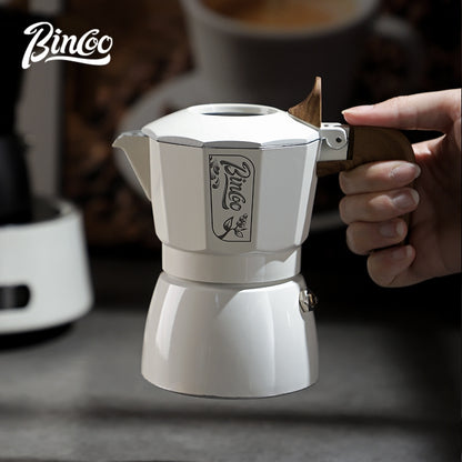 BINCOO Double-Valve Coffee Moka Pot with Electric Stove Set Home Coffee Brewing Set Italian Espresso Extraction Coffee Maker 2Cups