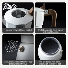 BINCOO Double-Valve Coffee Moka Pot with Electric Stove Set Home Coffee Brewing Set Italian Espresso Extraction Coffee Maker 2Cups