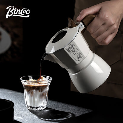 BINCOO Double-Valve Coffee Moka Pot with Electric Stove Set Home Coffee Brewing Set Italian Espresso Extraction Coffee Maker 2Cups