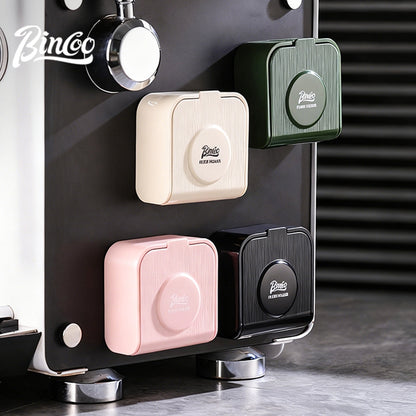 BINCOO Wall-mounted Round Coffee Filter Storage Box No Drilling Required with Water Divider Net and Filter Papers