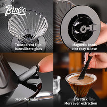 BINCOO Hands-on Smart Cup Coffee Dripper Glass Twisted Spiral Coffee Sharing Pot Set Coffee Equipment