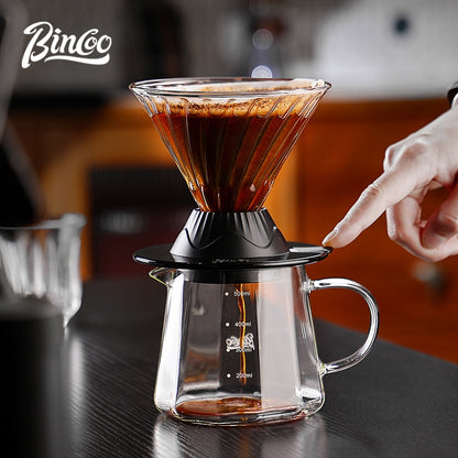 BINCOO Hands-on Smart Cup V60 Coffee Dripper Glass Twisted Spiral Coffee Sharing Pot Set Coffee Equipment