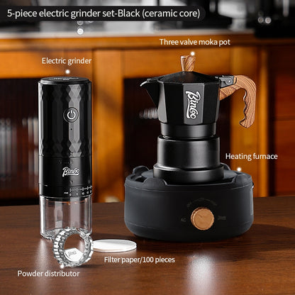 BINCOO DM08 Electric Coffee Grinder with Steel Core Compact Domestic Coffee Bean Mill Portable Coffee Bean Grinder