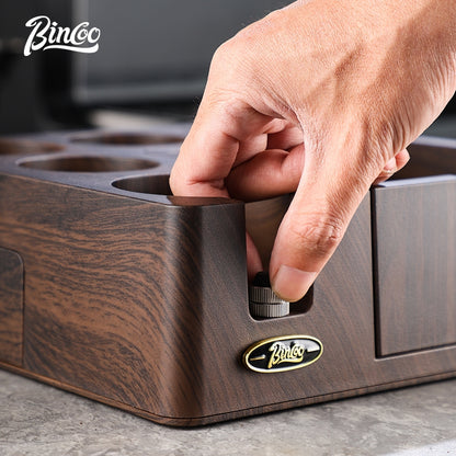 BINCOO Coffee Storage Base Set Handle Storage Knocker Box Powder Hammer Coffee Tamper Coffee Utensil 51/53/58MM