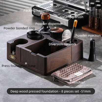 BINCOO Coffee Storage Base Set Handle Storage Knocker Box Powder Hammer Coffee Tamper Coffee Utensil 51/53/58MM