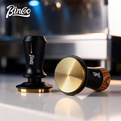 BINCOO Espresso Tamper Italian Espresso Machine Tamper Titanium-Coated Threaded Base Spring-Loaded Tamper 51MM/58MM