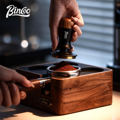 BINCOO Espresso Tamper Italian Espresso Machine Tamper Titanium-Coated Threaded Base Spring-Loaded Tamper 51MM/58MM