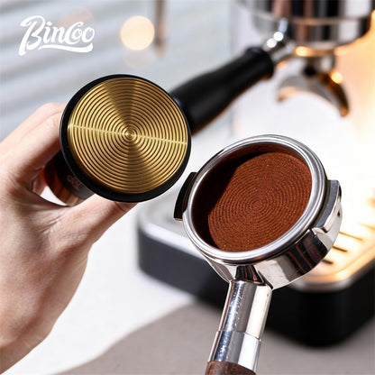 BINCOO Espresso Tamper Italian Espresso Machine Tamper Titanium-Coated Threaded Base Spring-Loaded Tamper 51MM/58MM