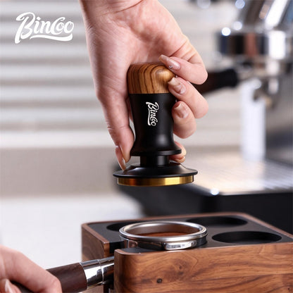 BINCOO Espresso Tamper Italian Espresso Machine Tamper Titanium-Coated Threaded Base Spring-Loaded Tamper 51MM/58MM