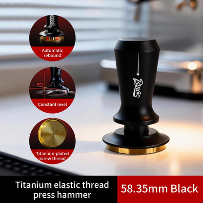 BINCOO Espresso Tamper Italian Espresso Machine Tamper Titanium-Coated Threaded Base Spring-Loaded Tamper 51MM/58MM